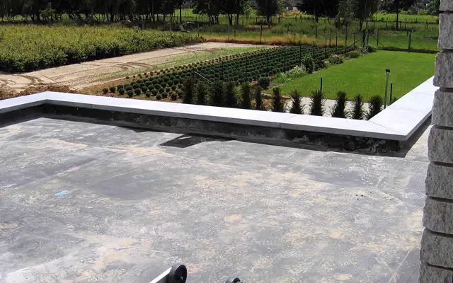 Reference image of a gray EPDM low-slope roof membrane