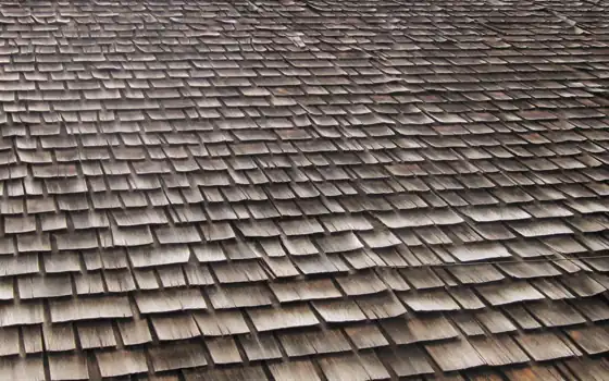 Example photo: Weathered wood shakes on a roof
